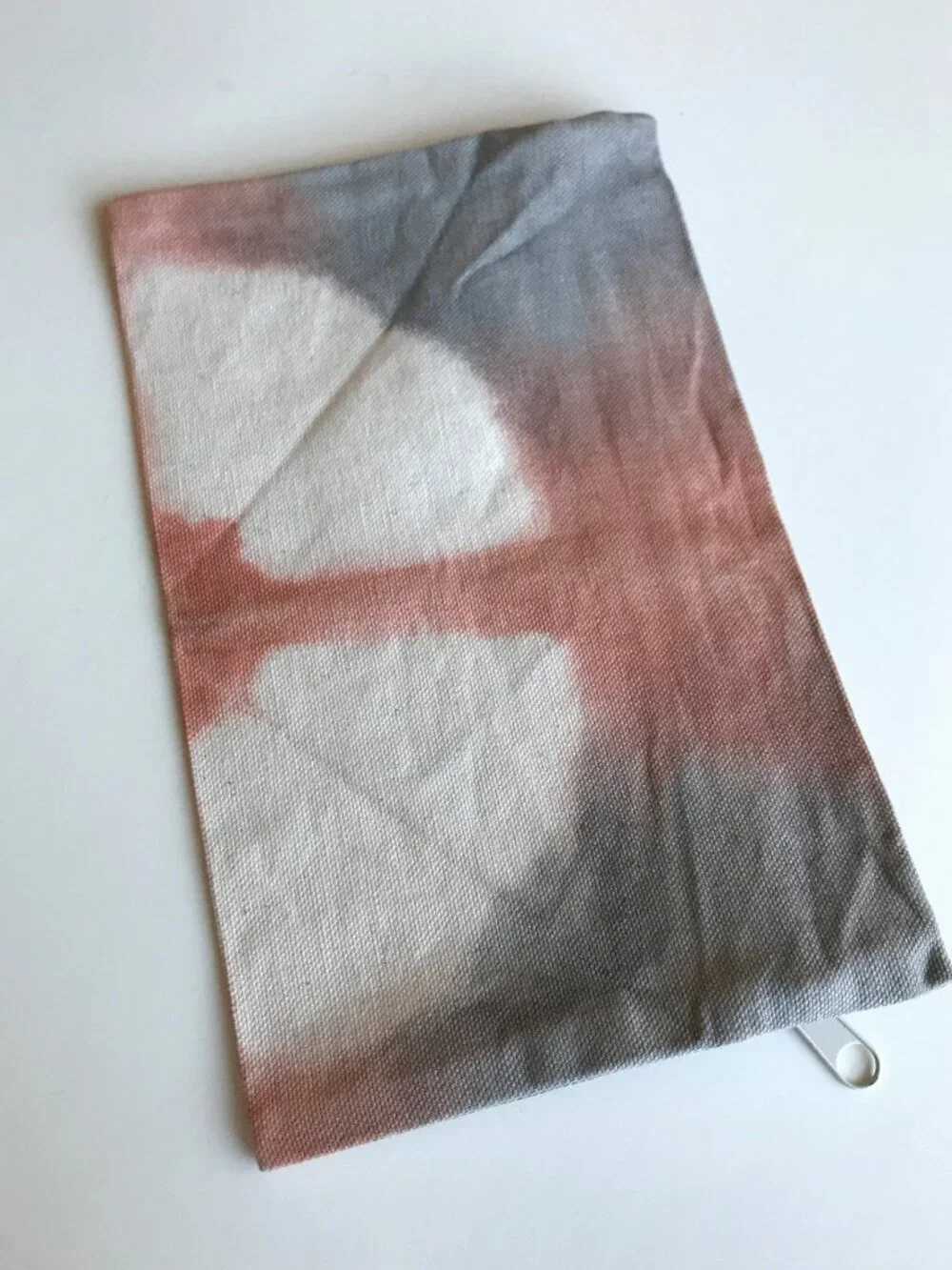 NWT Handmade Shibori Tie Dyed Zipper Pouch: Cotton Canvas Travel Bag